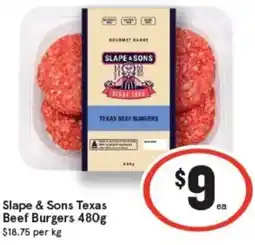 IGA Slape & Sons Texas Beef Burgers offer