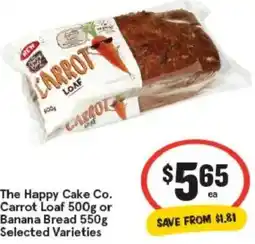 IGA The Happy Cake Co. Carrot Loaf or Banana Bread offer