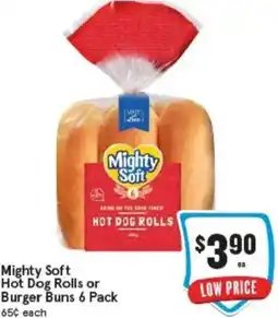 IGA Mighty Soft Hot Dog Rolls or Burger Buns offer