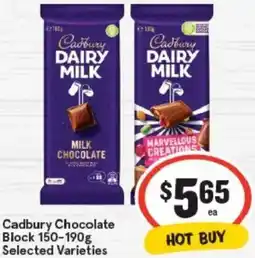 IGA Cadbury Chocolate Block offer