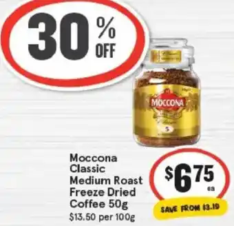 IGA Moccona Classic Medium Roast Freeze Dried Coffee offer