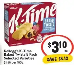 IGA Kellogg's k-time baked twists offer