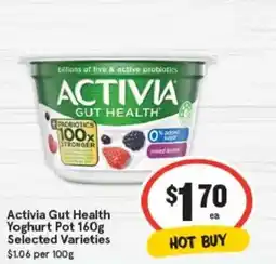 IGA Activia gut health yoghurt pot offer