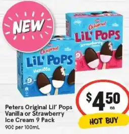 IGA Peters original lil' pops vanilla or strawberry ice cream offer