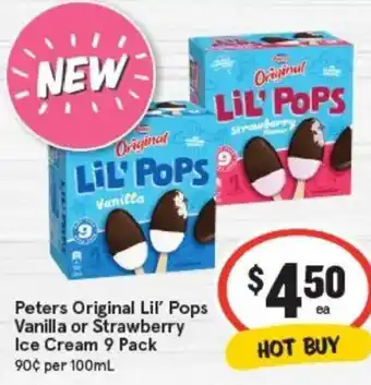 IGA Peters original lil' pops vanilla or strawberry ice cream offer