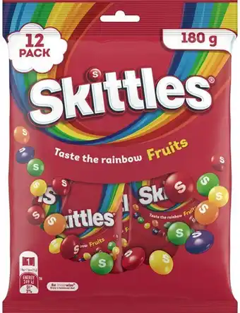 IGA Skittles Fruits Chewy Lollies Share Bag 12 Pack offer