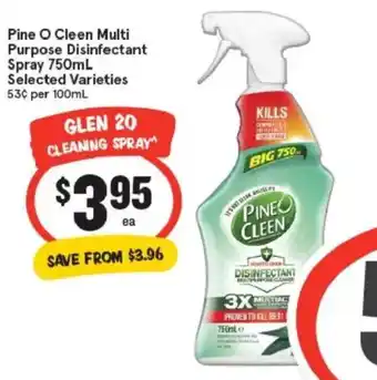 IGA Pine o cleen multi purpose disinfectant spray offer