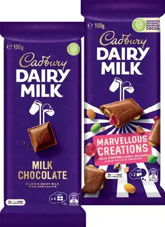 IGA Cadbury Chocolate Block 150‑190g Selected Varieties offer
