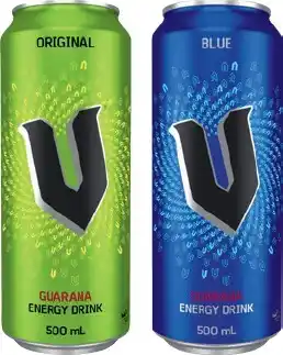 IGA V Energy Drink 500mL or V RiiSE Sparkling Energy Drink 330mL Selected Varieties offer