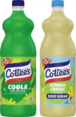 IGA Cottee’s Cordial 1 Litre Selected Varieties offer