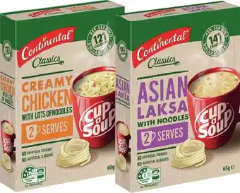IGA Continental Cup A Soup 2 Serve Selected Varieties offer