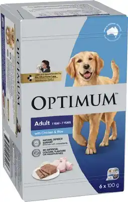IGA Optimum Wet Dog Food 6x100g Selected Varieties offer