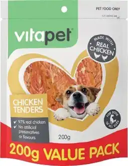IGA Vitapet Chicken Tenders Dog Treats Value Pack 200g offer