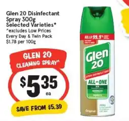 IGA Glen 20 cleaning spray offer