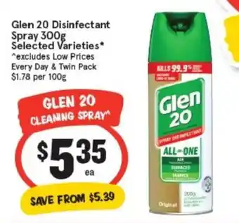 IGA Glen 20 cleaning spray offer