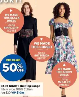 Spotlight Dark nights Quilting Range offer