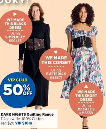 Spotlight Dark nights Quilting Range offer