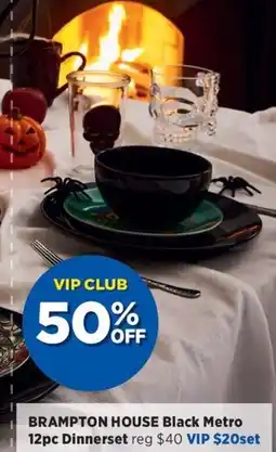 Spotlight BRAMPTON HOUSE Black Metro Dinnerset offer