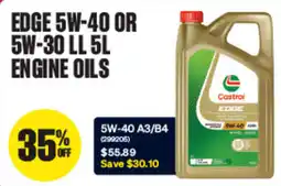 SuperCheap Auto Castrol edge 5w-40 or 5w-30 ll engine oils offer
