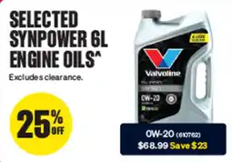 SuperCheap Auto Selected valvoline synpower engine oils offer