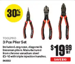 SuperCheap Auto Toolpro 3 pce plier set offer
