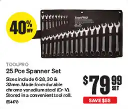 SuperCheap Auto Toolpro 25 pce spanner set offer