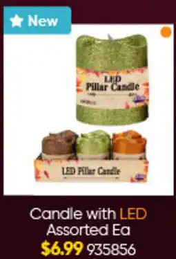 Lombard Candle with LED Assorted Ea offer