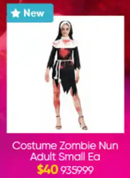 Lombard Costume Zombie Nun Adult Small Ea offer