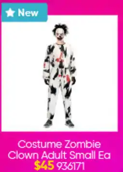 Lombard Costume Zombie Clown Adult Small Ea offer