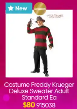 Lombard Costume Freddy Krueger Deluxe Sweater Adult Standard Ea offer