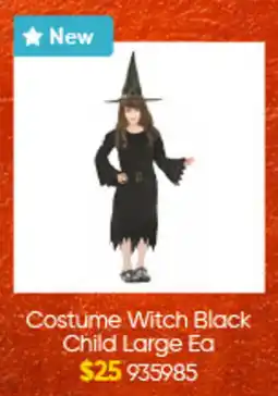Lombard Costume Witch Black Child Large Ea offer