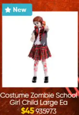 Lombard Costume Zombie School Girl Child Large Ea offer