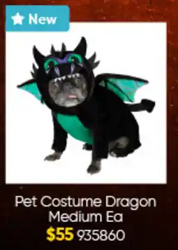 Lombard Pet Costume Dragon Medium Ea offer