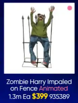Lombard Zombie Harry Impaled on Fence Animated Ea offer