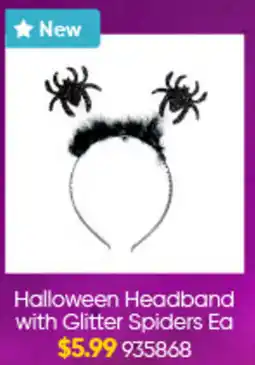 Lombard Halloween Headband with Glitter Spiders Ea offer