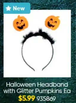 Lombard Halloween Headband with Glitter Pumpkins offer