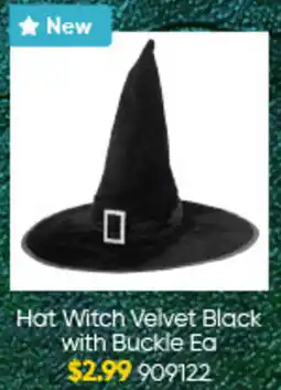 Lombard Hat Witch Velvet Black with Buckle Ea offer