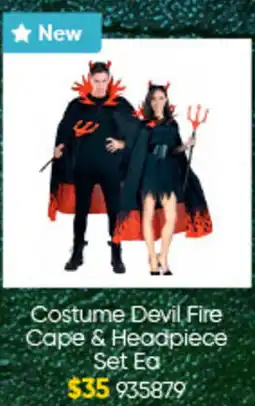 Lombard Costume Devil Fire Cape & Headpiece Set Ea offer