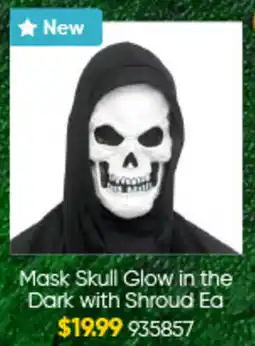 Lombard Mask Skull Glow in the Dark with Shroud offer