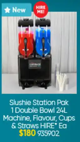 Lombard Slushie Station Pak 1 Double Bowl Machine, Flavour, Cups & Straws HIRE offer