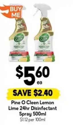 Drakes Pine o cleen lemon lime disinfectant spray offer