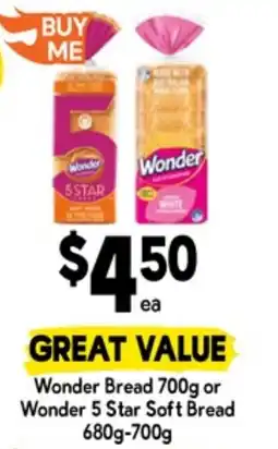 Drakes Wonder bread or wonder star soft bread offer