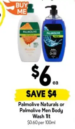 Drakes Palmolive naturals or palmolive men body wash offer