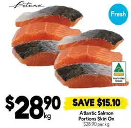 Drakes Atlantic salmon portions skin on offer