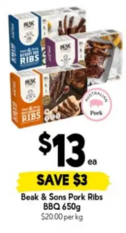 Drakes Beak & sons pork ribs bbq offer