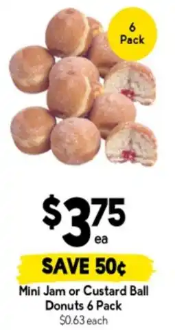 Drakes Mini jam or custard ball donuts offer