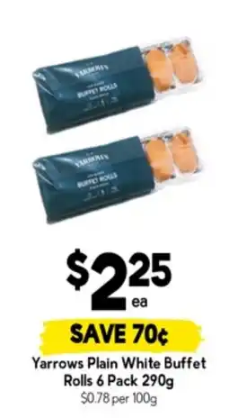 Drakes Yarrows plain white buffet rolls offer