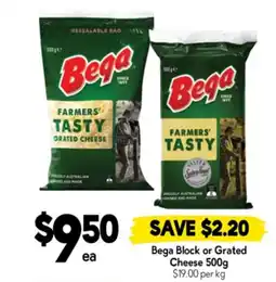 Drakes Bega block or grated cheese offer