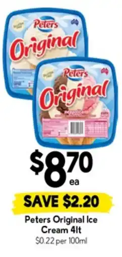 Drakes Peters original ice cream offer