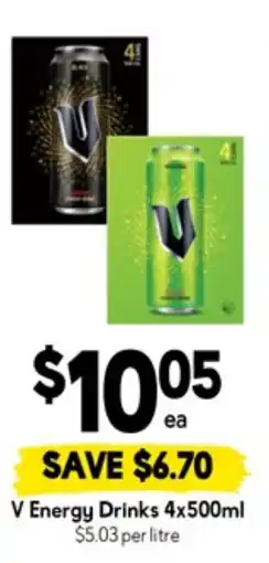Drakes V energy drinks offer